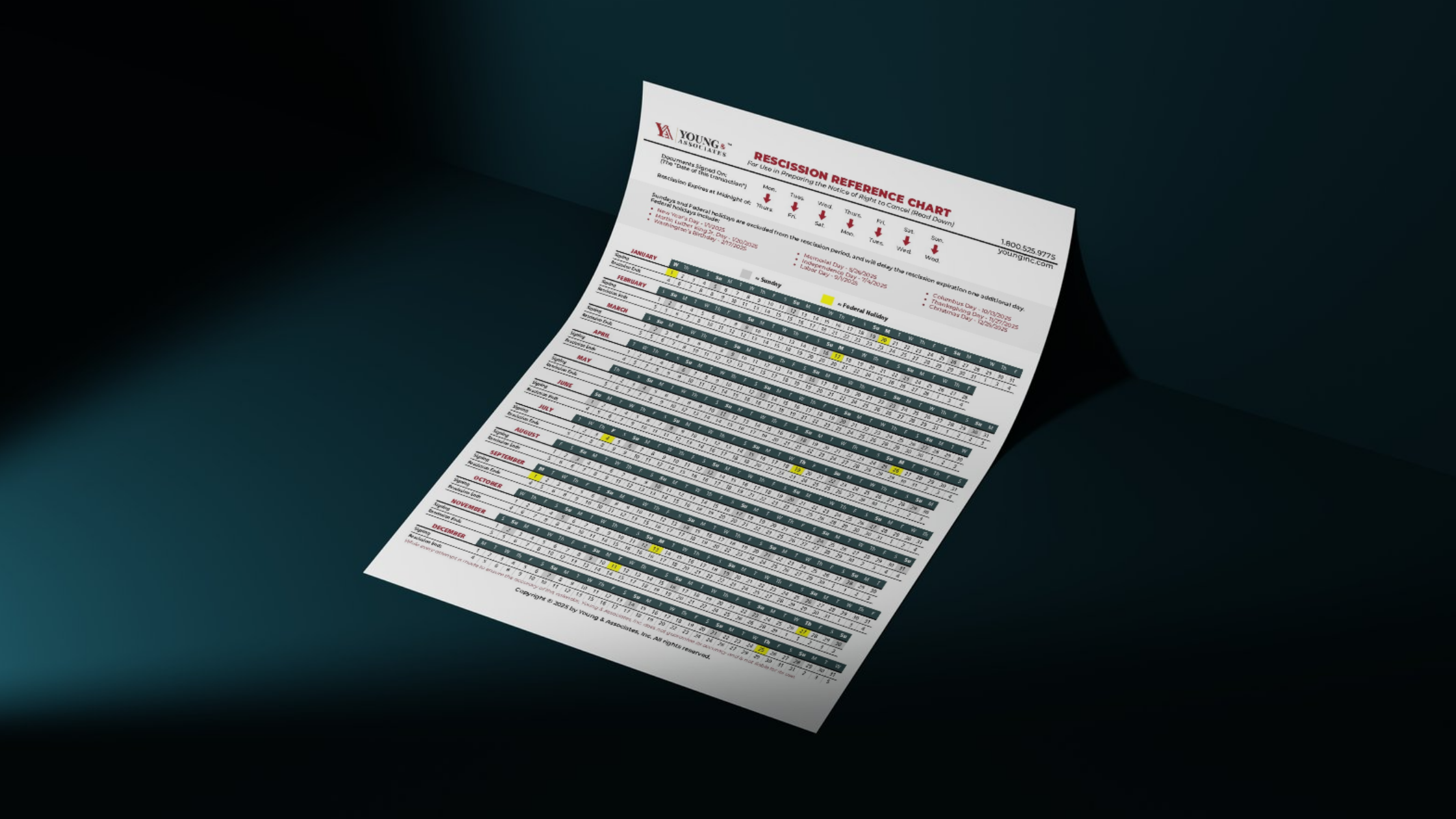 2025 Rescission Calendar Young & Associates